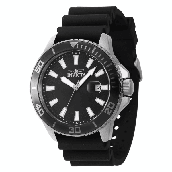 Часовник Invicta за мъже 46087 Pro Diver Silver Tone с черен циферблат