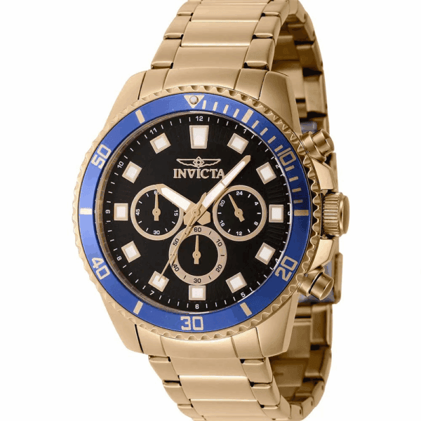 Часовник Invicta за мъже 46056 Pro Diver със златист корпус и черен циферблат