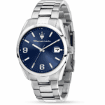 Часовник Maserati ATTRAZIONE R8853151013 с гривна от стомана и син циферблат.