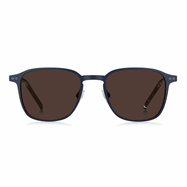 Томи Хилфигер слънчеви очила TH 1972/S-FLL-52 за мъже, правоъгълни с плътни кафяви лещи.